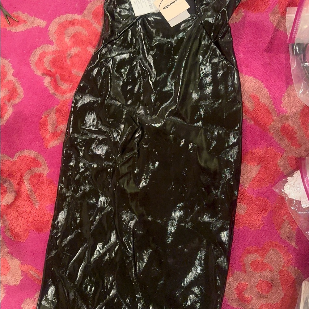 Revolve Superdown Sexy NWT Black faux leather Women's Dress - Picture 4 of 8